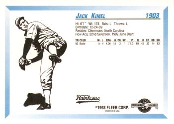 1993 Fleer ProCards #1903 Jack Kimel Back