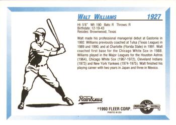 1993 Fleer ProCards #1927 Walt Williams Back