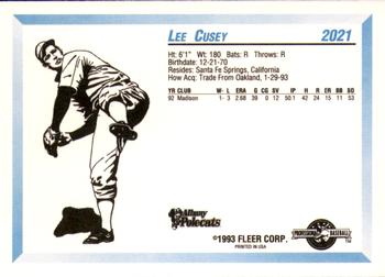 1993 Fleer ProCards #2021 Lee Cusey Back