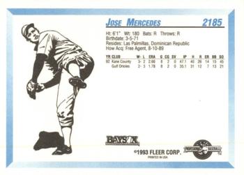 1993 Fleer ProCards #2185 Jose Mercedes Back