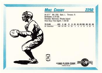 1993 Fleer ProCards #2250 Mike Crosby Back