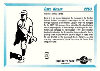 1993 Fleer ProCards #2263 Dave Keller Back