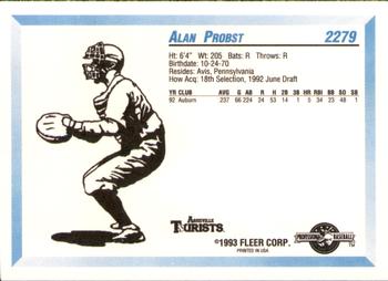 1993 Fleer ProCards #2279 Alan Probst Back
