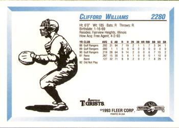 1993 Fleer ProCards #2280 Clifford Williams Back