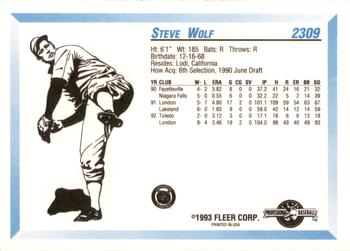 1993 Fleer ProCards #2309 Steve Wolf Back