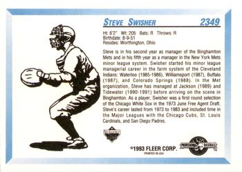1993 Fleer ProCards #2349 Steve Swisher Back