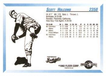1993 Fleer ProCards #2358 Scott Holcomb Back