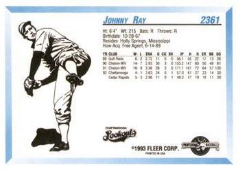 1993 Fleer ProCards #2361 Johnny Ray Back
