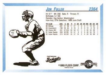 1993 Fleer ProCards #2364 Jon Fuller Back