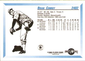 1993 Fleer ProCards #2402 Brian Conroy Back