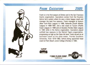 1993 Fleer ProCards #2505 Frank Cacciatore Back