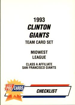1993 Fleer ProCards #2507 Checklist Front