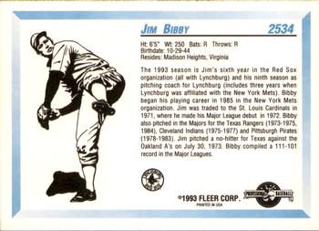 1993 Fleer ProCards #2534 Jim Bibby Back