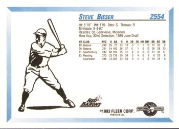 1993 Fleer ProCards #2554 Steve Bieser Back
