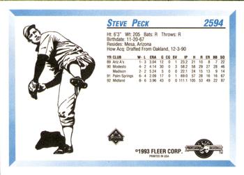 1993 Fleer ProCards #2594 Steve Peck Back
