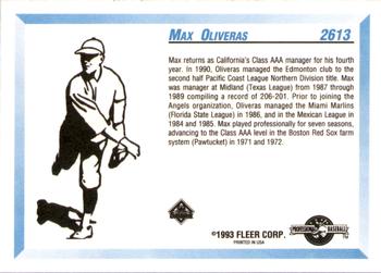 1993 Fleer ProCards #2613 Max Oliveras Back