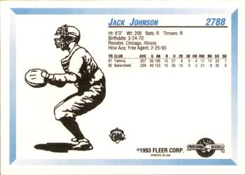 1993 Fleer ProCards #2788 Jack Johnson Back