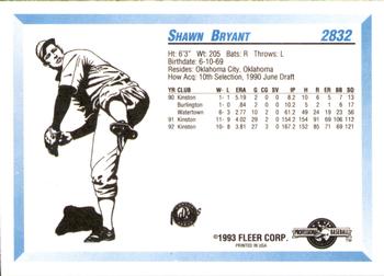 1993 Fleer ProCards #2832 Shawn Bryant Back
