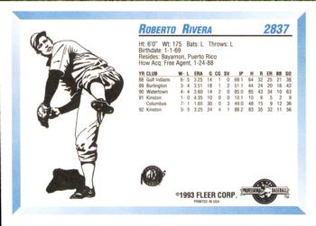 1993 Fleer ProCards #2837 Roberto Rivera Back
