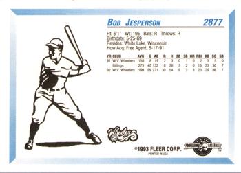 1993 Fleer ProCards #2877 Bob Jesperson Back