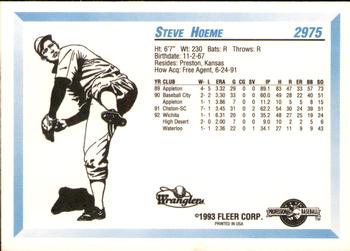 1993 Fleer ProCards #2975 Steve Hoeme Back