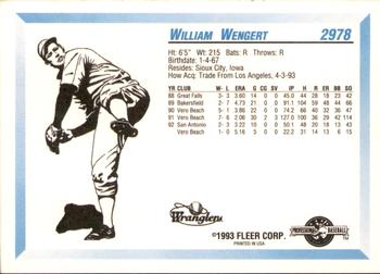 1993 Fleer ProCards #2978 William Wengert Back