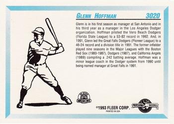 1993 Fleer ProCards #3020 Glenn Hoffman Back