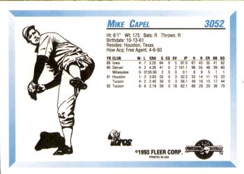 1993 Fleer ProCards #3052 Mike Capel Back