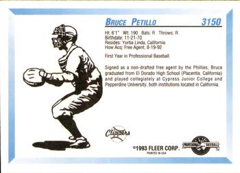 1993 Fleer ProCards #3150 Bruce Petillo Back