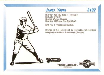 1993 Fleer ProCards #3192 James Young Back