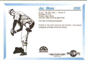 1993 Fleer ProCards #3265 Joel Moore Back