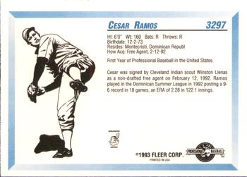 1993 Fleer ProCards #3297 Cesar Ramos Back