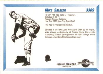 1993 Fleer ProCards #3389 Mike Salazar Back