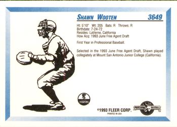 1993 Fleer ProCards #3649 Shawn Wooten Back