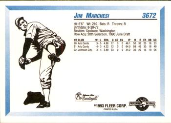 1993 Fleer ProCards #3672 Jim Marchesi Back