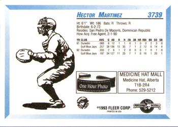 1993 Fleer ProCards #3739 Hector Martinez Back