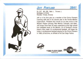 1993 Fleer ProCards #3841 Jeff Pentland Back