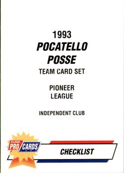1993 Fleer ProCards #3843 Checklist Front