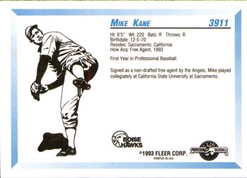 1993 Fleer ProCards #3911 Mike Kane Back