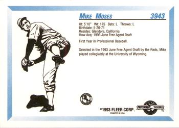 1993 Fleer ProCards #3943 Mike Moses Back
