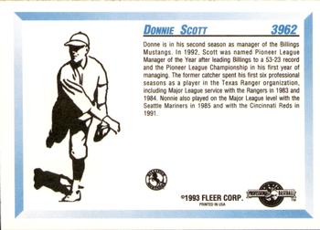 1993 Fleer ProCards #3962 Donnie Scott Back