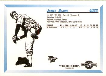 1993 Fleer ProCards #4023 James Blaine Back