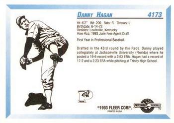 1993 Fleer ProCards #4173 Danny Hagan Back