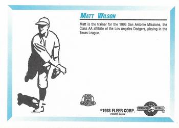 1993 Fleer ProCards #NNO Matt Wilson Back