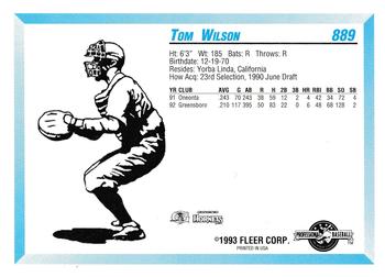 1993 Fleer ProCards #889 Tom Wilson Back
