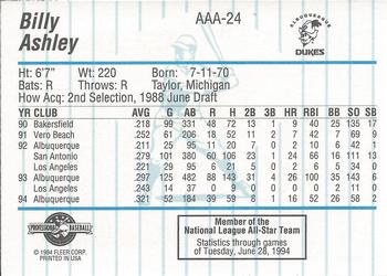 1994 Fleer ProCards Triple A All-Stars #AAA24 Billy Ashley Back