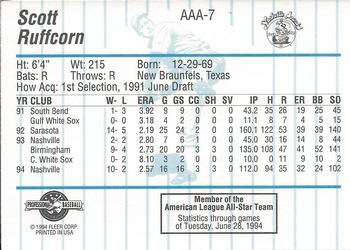 1994 Fleer ProCards Triple A All-Stars #AAA7 Scott Ruffcorn Back
