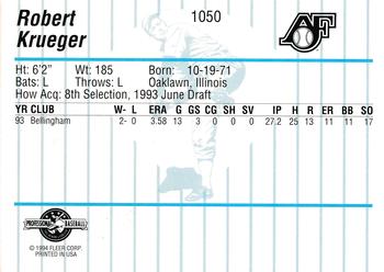 1994 Fleer ProCards #1050 Robert Krueger Back