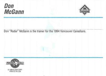 1994 Fleer ProCards #NNO Don McGann Back