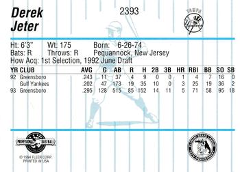 1994 Fleer ProCards #2393 Derek Jeter Back